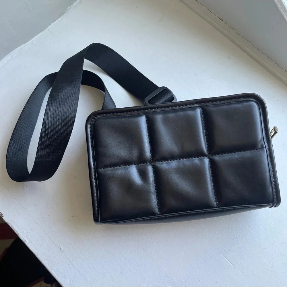 Amanda Uprichard New York Quilted Faux Leather Black Belt Bag